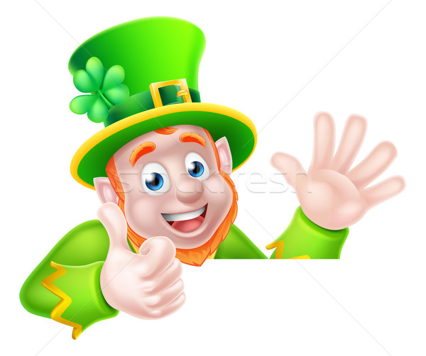 Stock photo: Cartoon Leprechaun Thumbs Up