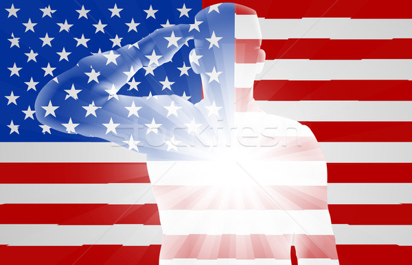 Tag Soldat amerikanische Flagge Design Hintergrund Service Stock foto © Krisdog