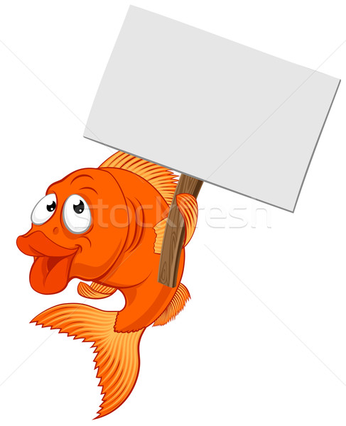 Cartoon Goldfish знак характер совета Сток-фото © Krisdog