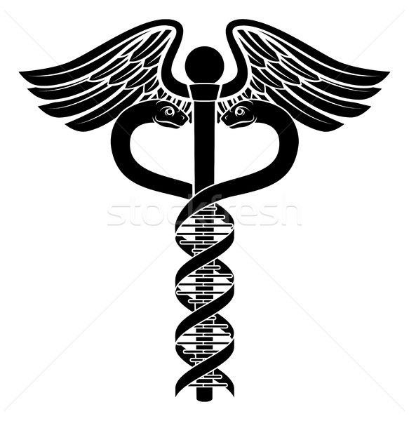 DNS dupla spirál orvosi szimbólum kettő Stock fotó © Krisdog