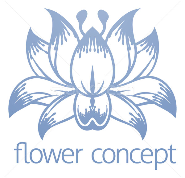 Lotus Flower Floral Design Concept Icon Stock photo © Krisdog