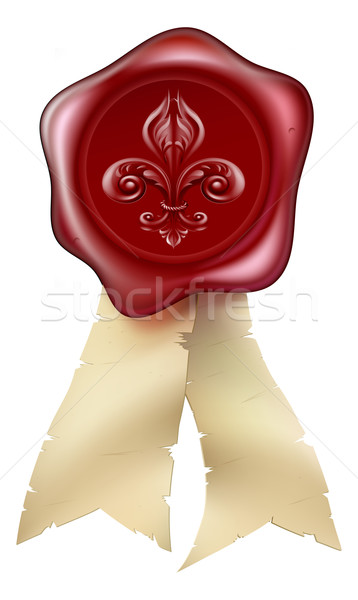 Fleur-de-lis Wax Seal graphic Stock photo © Krisdog