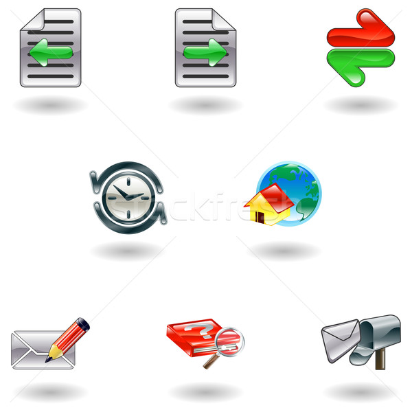 Shiny internet browser icon set Stock photo © Krisdog