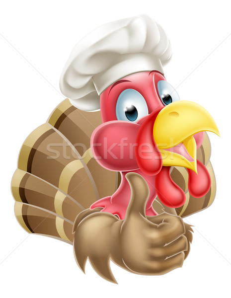 Desenho animado chef Turquia mascote Foto stock © Krisdog
