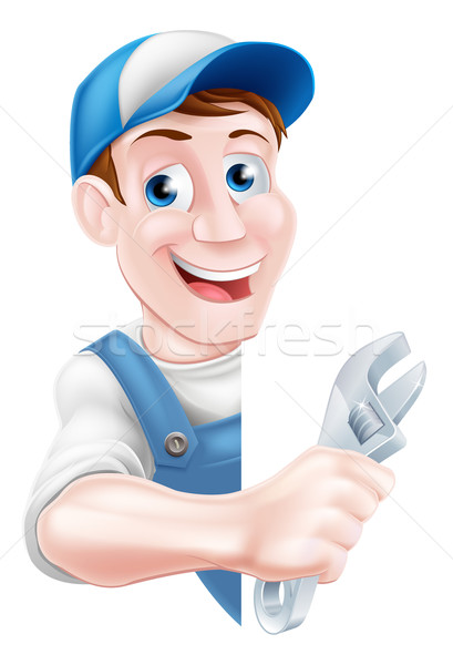 Cartoon Mechanic Plumber Man Stock photo © Krisdog