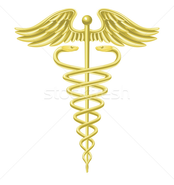 Caduceus gold medical symbol Stock photo © Krisdog