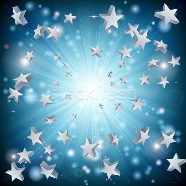 Blauw star explosie achtergrond grafisch ontwerp abstract Stockfoto © Krisdog