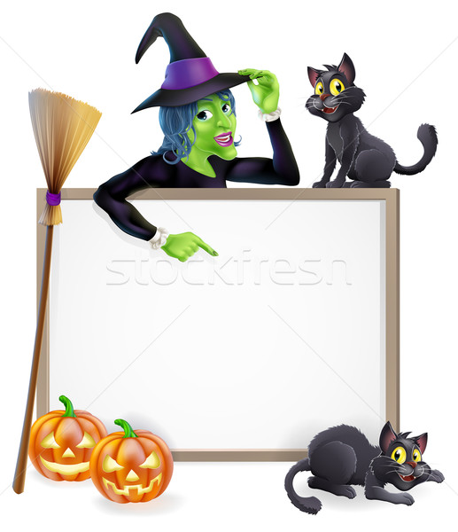 Witch Halloween Sign Stock photo © Krisdog