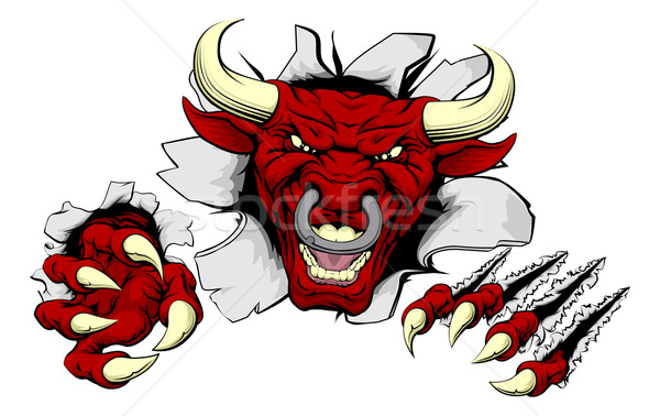 Bull sur illustration résistant regarder Photo stock © Krisdog