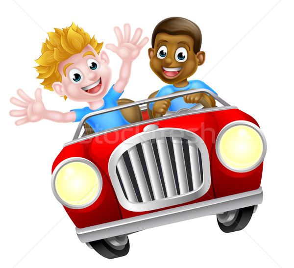 两个男孩子的开车图图片