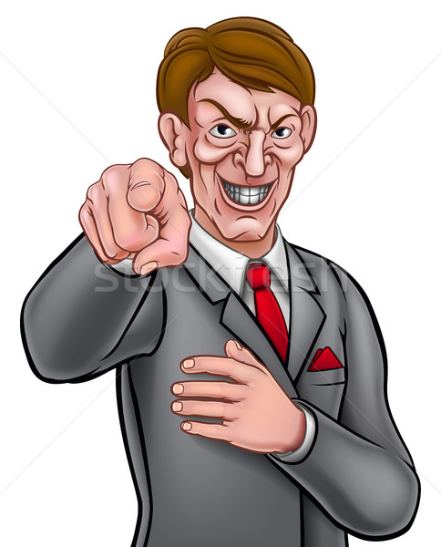 Stock photo: Evil Pointing Businessman