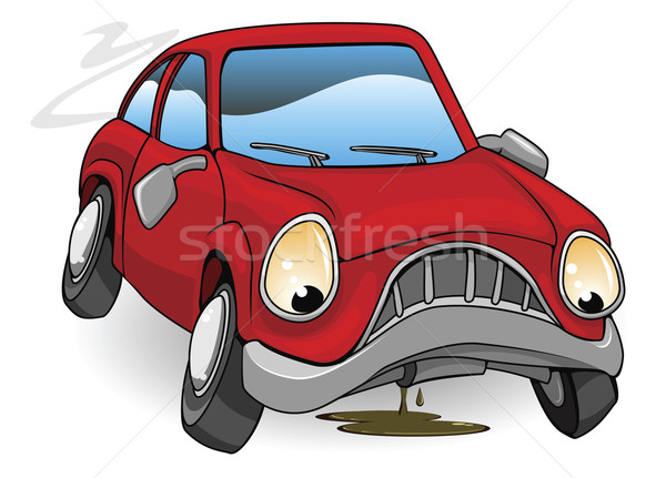 Triste roto abajo Cartoon coche ilustración Foto stock © Krisdog