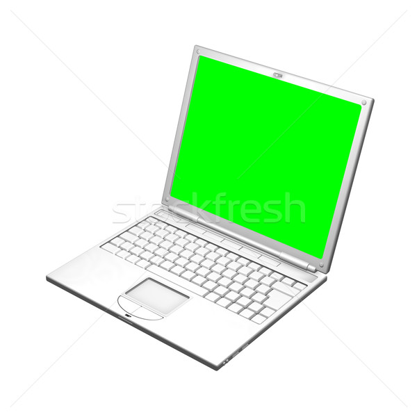 Illustration of an open laptop computer Stock photo © Krisdog