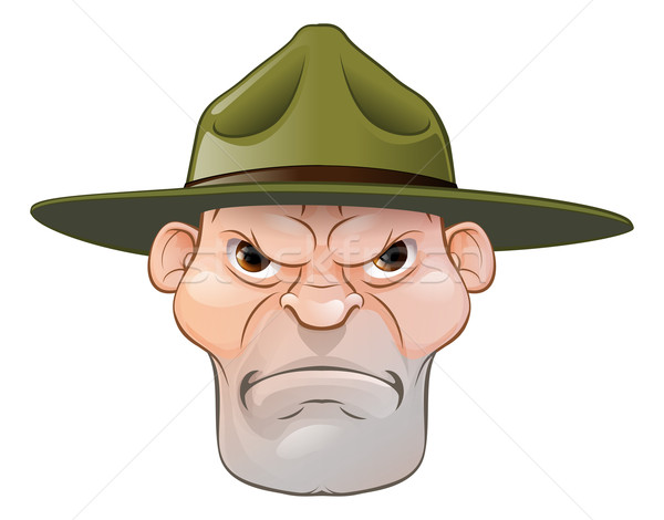 Angry Drill Sergeant Cartoon Stock photo © Krisdog