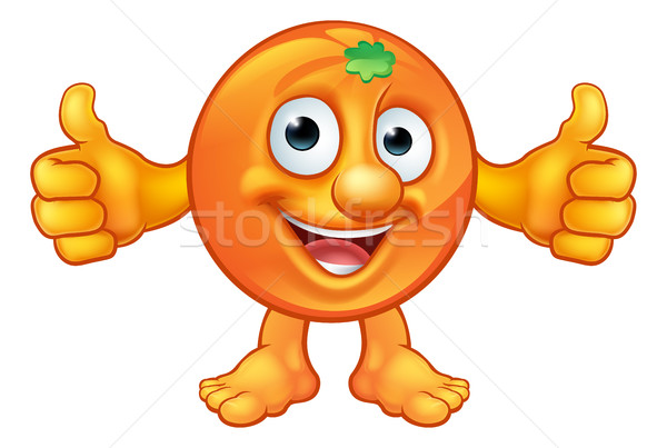 Zdjęcia stock: Cartoon · pomarańczy · charakter · maskotka · ręce