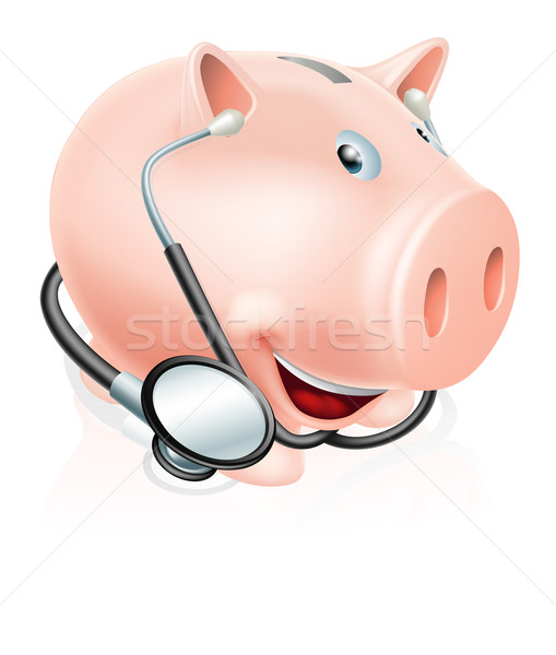Happy healthy piggy bank Stock photo © Krisdog