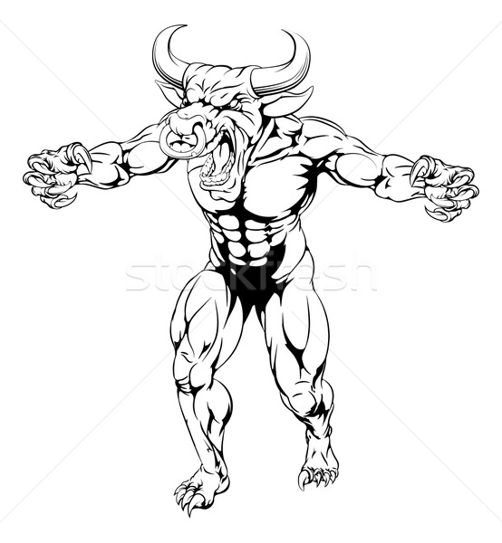 Bull sports mascot claws out Stock photo © Krisdog