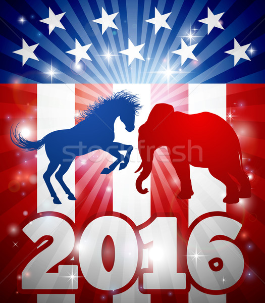 Demokrata republikański maskotka zwierząt amerykański demokratyczny Zdjęcia stock © Krisdog