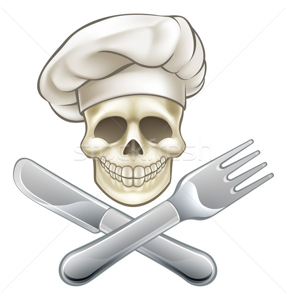 Pirate Crossbones Chef Cartoon Stock photo © Krisdog