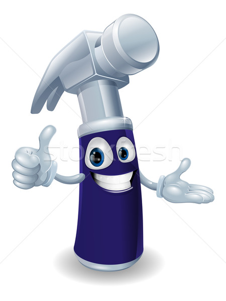 Claw hammer cartoon man Stock photo © Krisdog