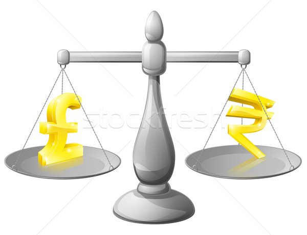 Stock photo: Scales currency rates concepts