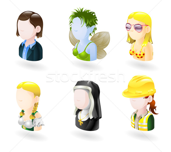 avatar people internet icon set Stock photo © Krisdog