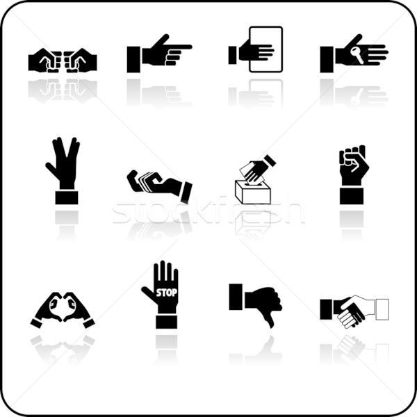 hands icon set Stock photo © Krisdog