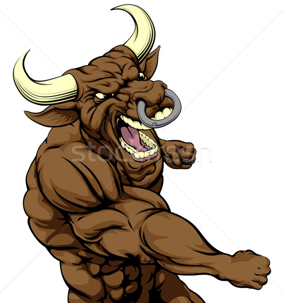 Mean bull mascot fighting Stock photo © Krisdog