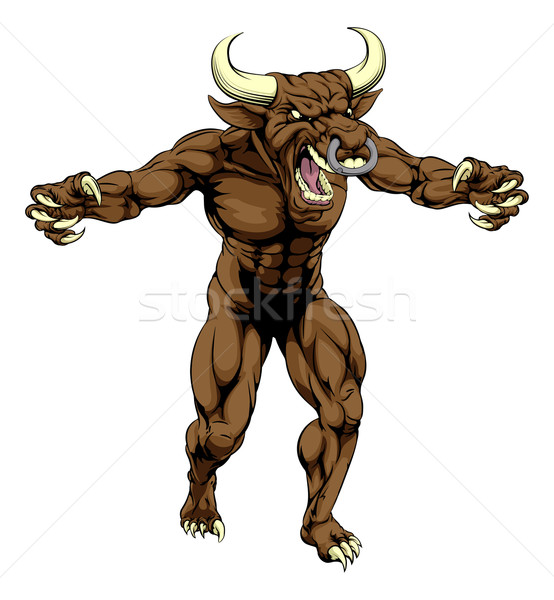 Bull mascot claws out Stock photo © Krisdog