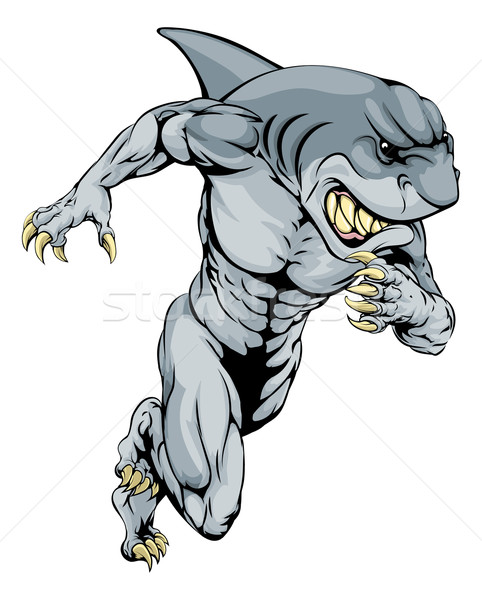 Shark sports mascot running Stock photo © Krisdog