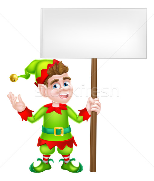 Christmas Elf Sign Stock photo © Krisdog