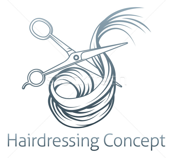 Hairdressers Scissors Cutting Hair Vector Illustration C Christos
