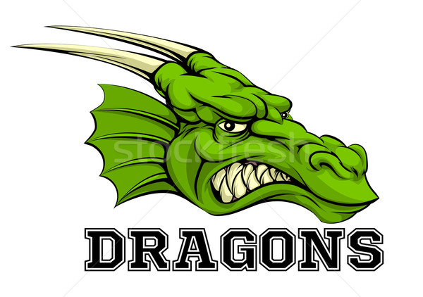 Dragões mascote ilustração desenho animado dragão equipe de esportes Foto stock © Krisdog