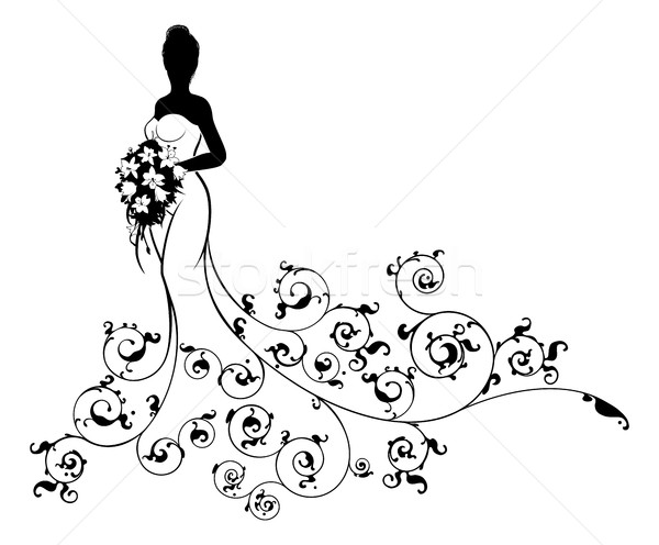 Abstract bruid silhouet bruiloft ontwerp Stockfoto © Krisdog