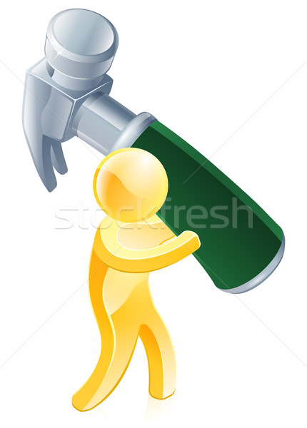 Hammer gold man Stock photo © Krisdog