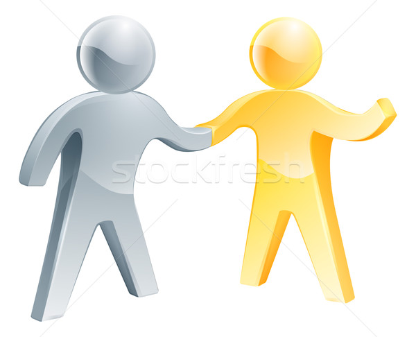 Handshake gold and silver people Stock photo © Krisdog