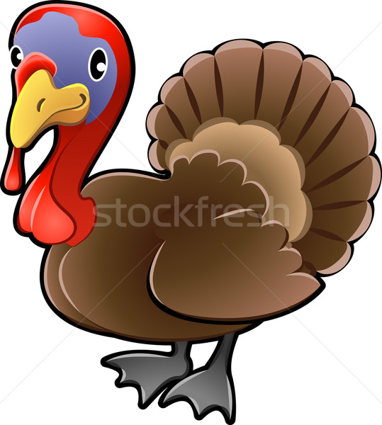 Cute Turkey Farm Animal Vector Illustration Stock photo © Krisdog