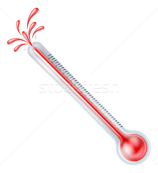 Hot termometr ilustracja koniec słońce medycznych Zdjęcia stock © Krisdog