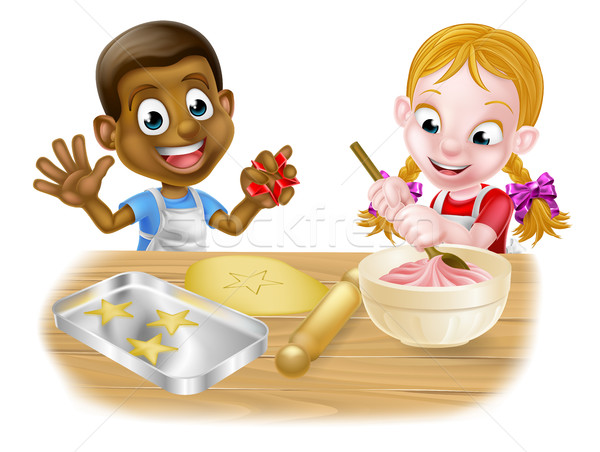 Stock photo: Children Playing at Baking