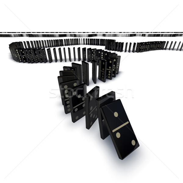 Line of dominoes falling Stock photo © Krisdog