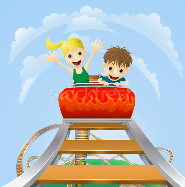 Thrilling roller coaster ride Stock photo © Krisdog