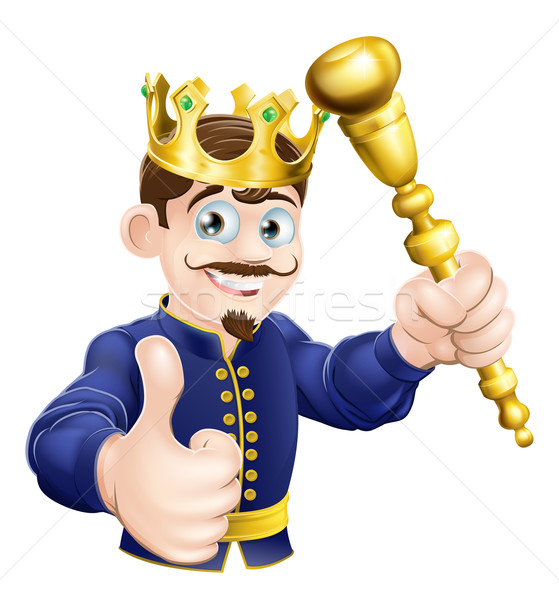 Karikatur König Illustration glücklich halten Gold Stock foto © Krisdog