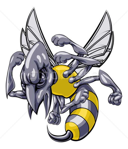 Mean wasp or hornet mascot Stock photo © Krisdog