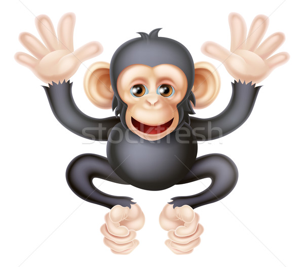 Cute Karikatur Baby Schimpanse Illustration nicht Stock foto © Krisdog