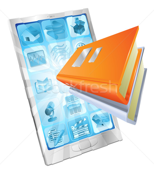 Stock photo: Book app phone concept