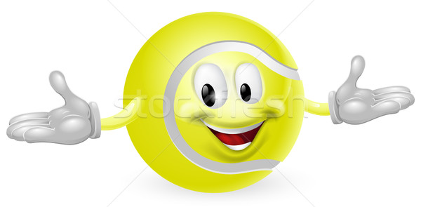 Tennisball Mann Illustration cute glücklich Maskottchen Stock foto © Krisdog