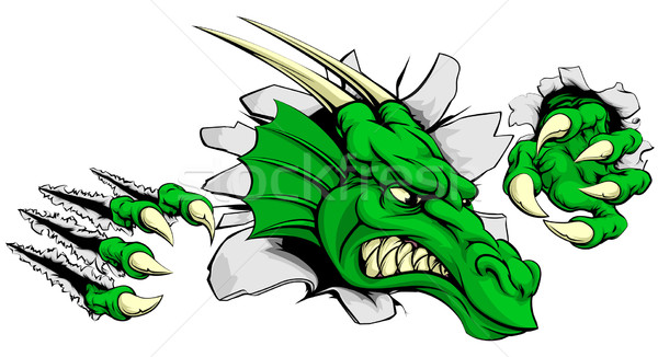Dragon ripping through background Stock photo © Krisdog