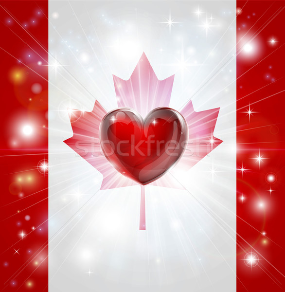 Love Canada flag heart background Stock photo © Krisdog