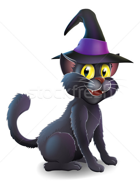 Halloween Witch Cat Stock photo © Krisdog