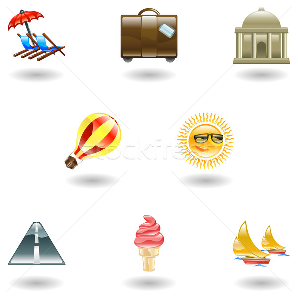 Travel and tourism icon set Stock photo © Krisdog